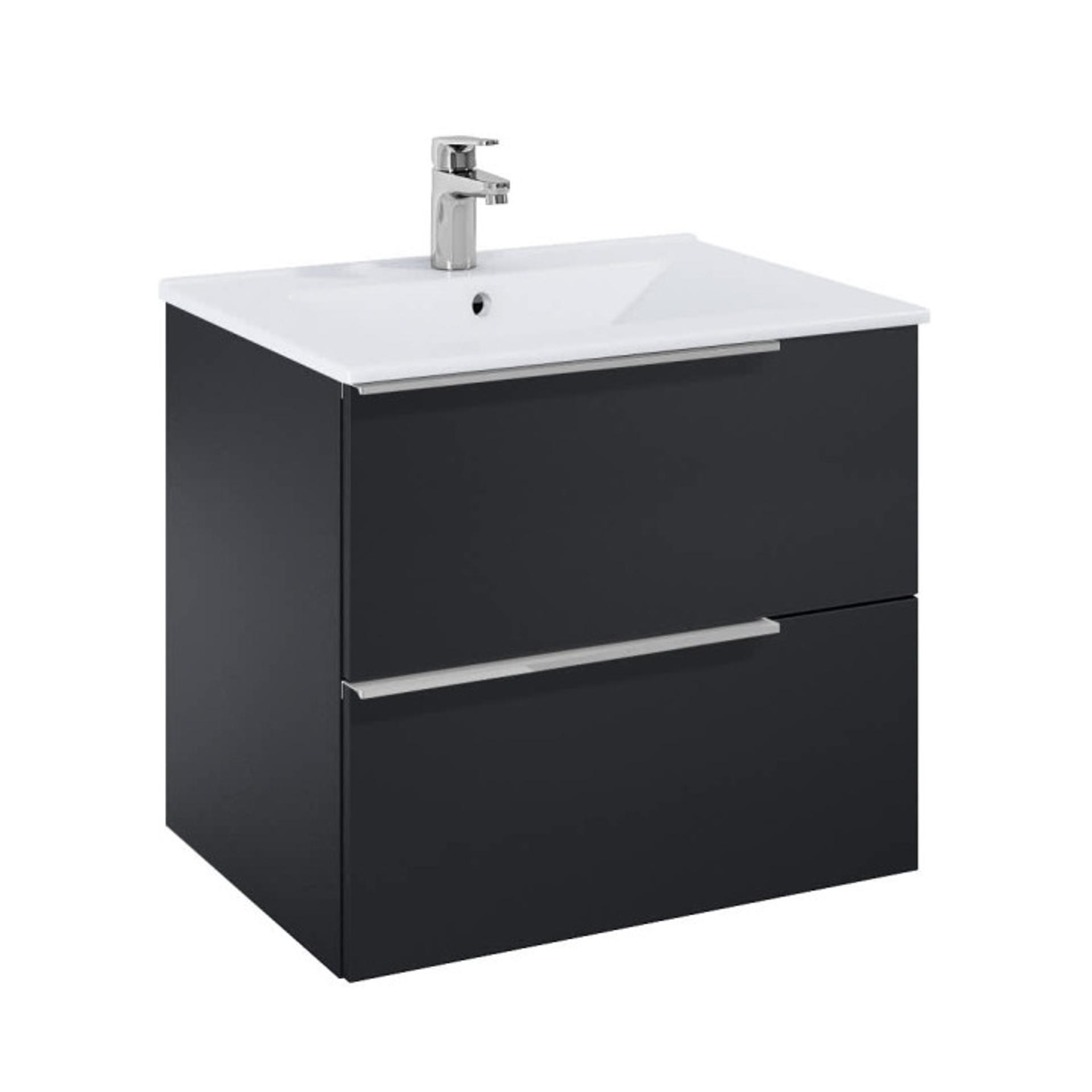 ROCA Шкаф 600 mm, Elegant plus matt black с 2 чекмеджета и умивалник