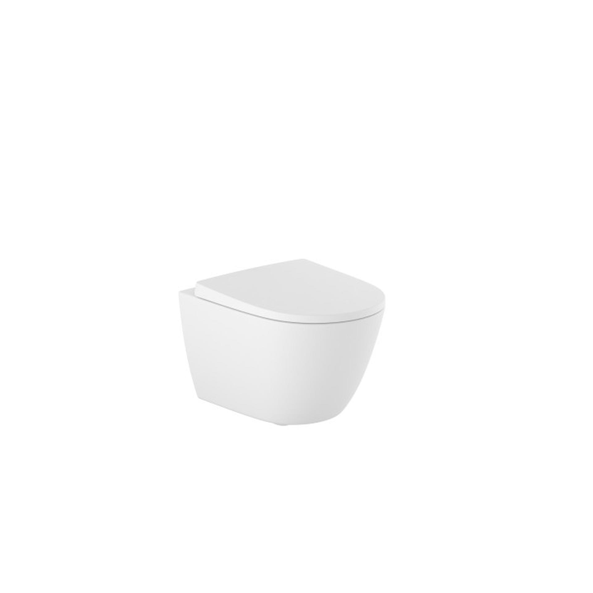 ROCA Тоалетна чиния за стенен монтаж, Ona Compact Rimless, matt white 480 mm