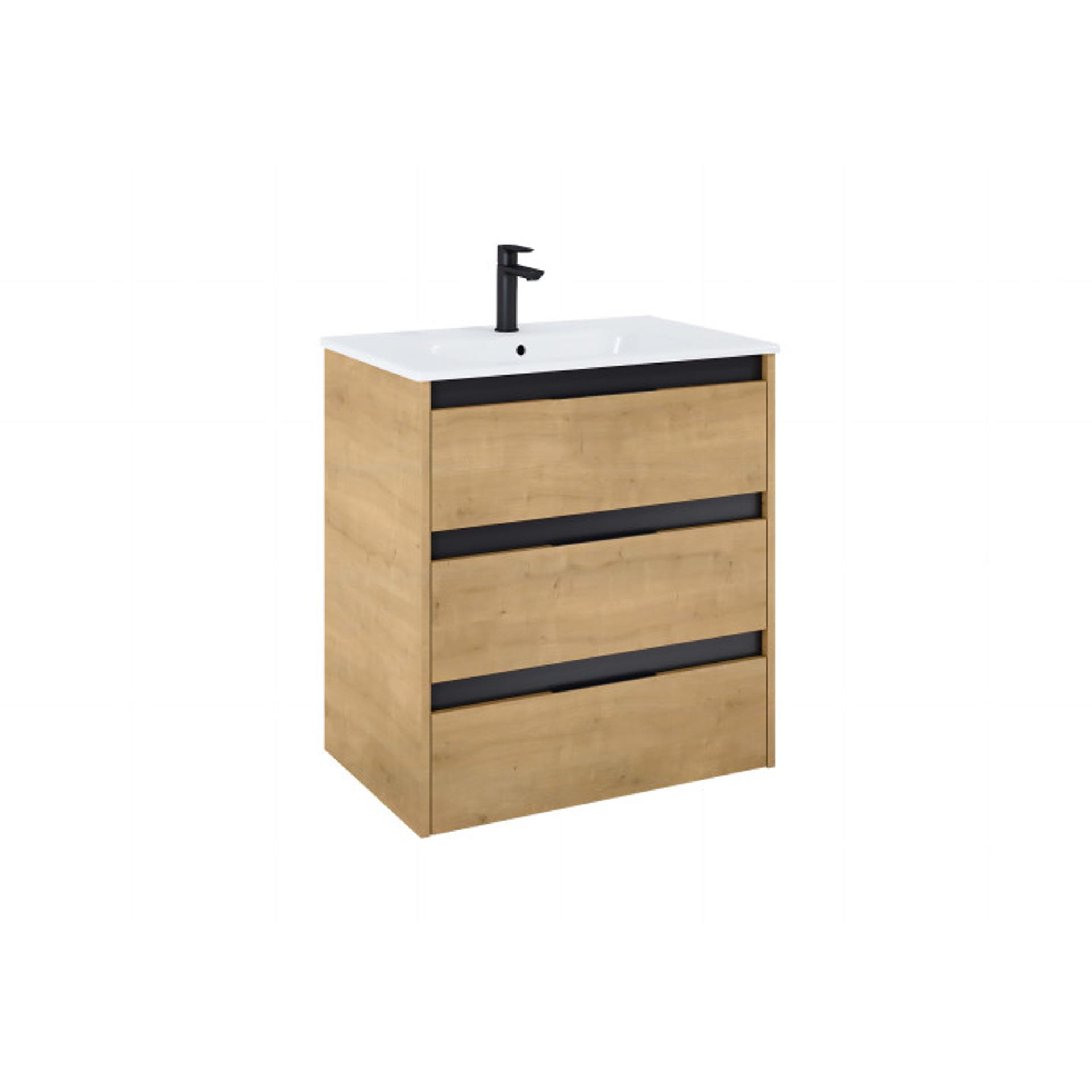 ROCA Базов модул Unik Alpine с 3 чекмеджета и умивалник, 705 х 460 х 740 mm, Light oak