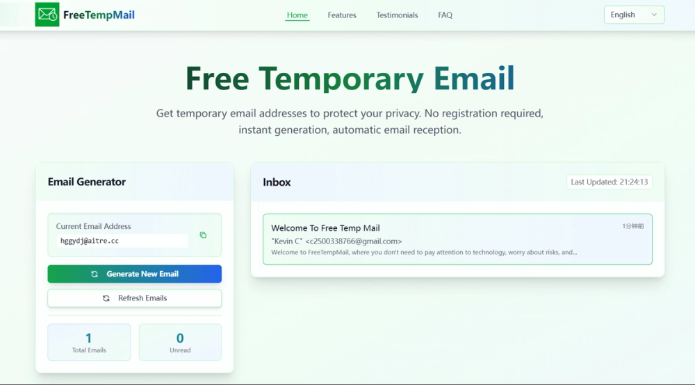 image of FreeTempMail