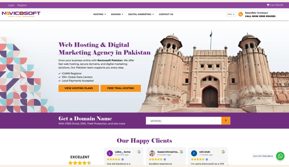 Navicosoft homepage, August 2026