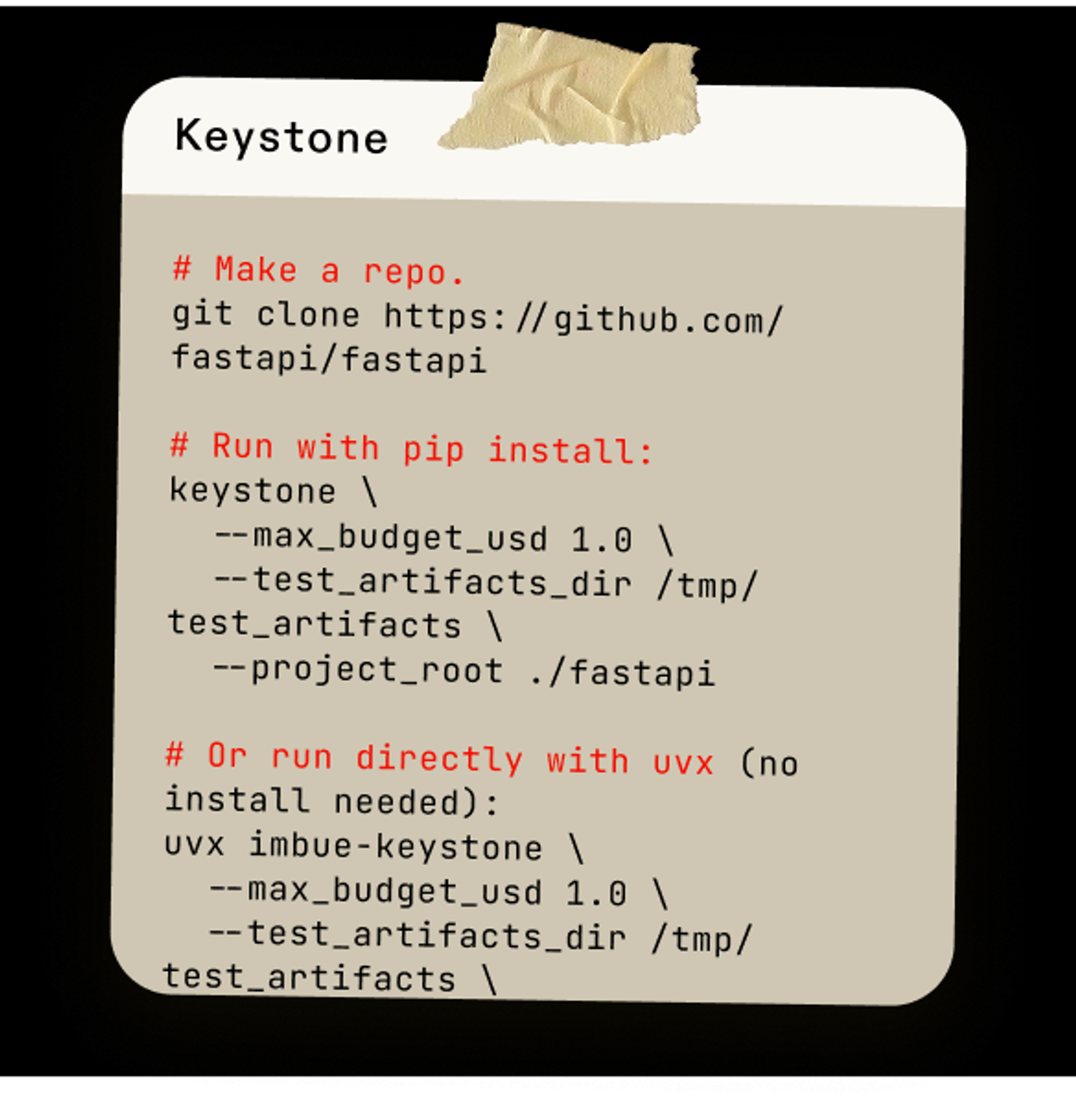 keystone usage example