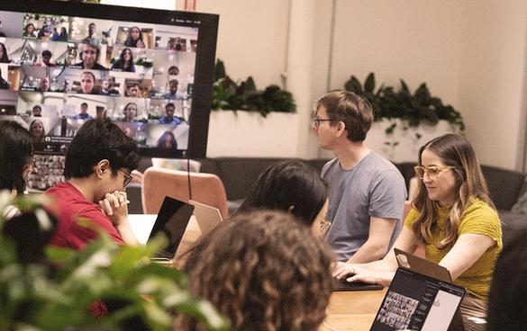 the team on a Zoom call