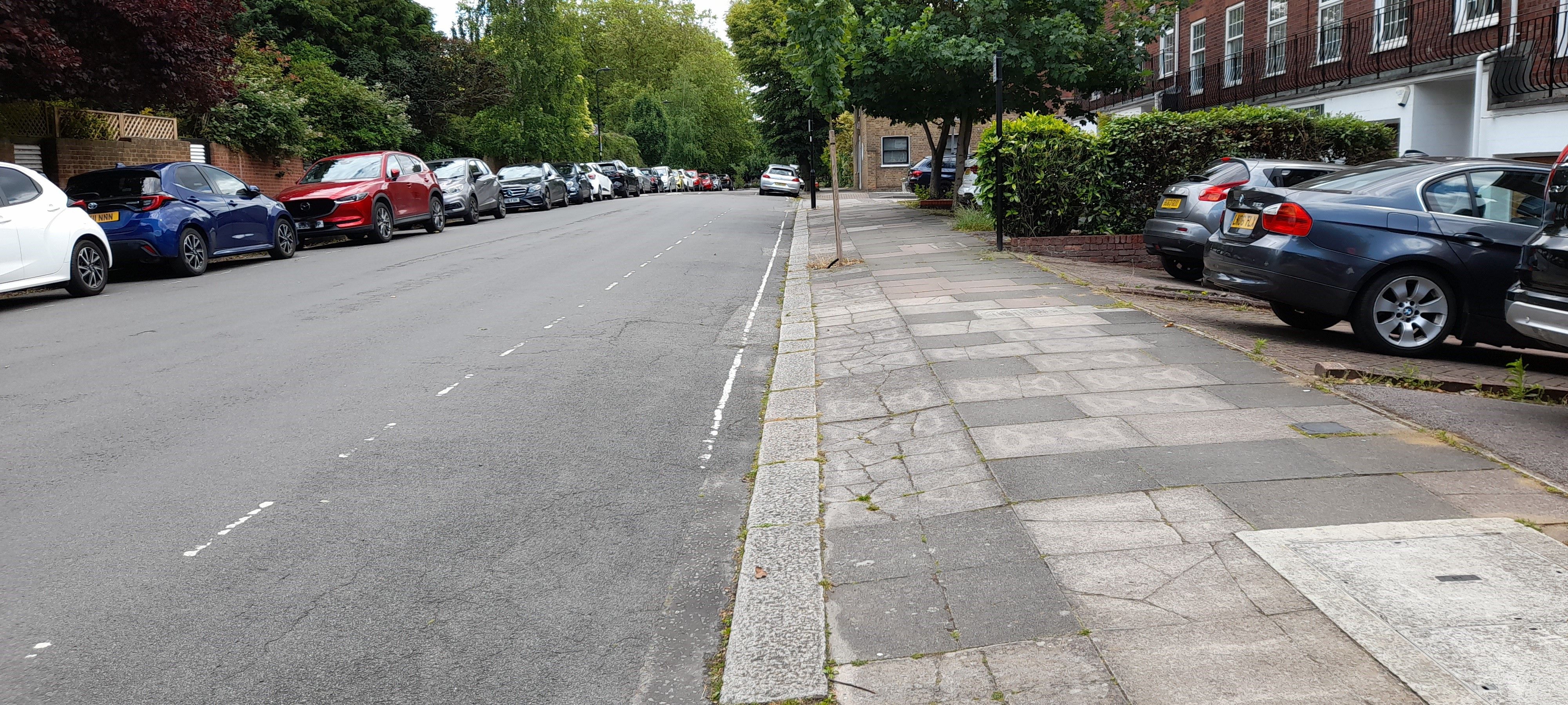 Crossovers restricting parking to one side of the road (photo: Christine Eborall)