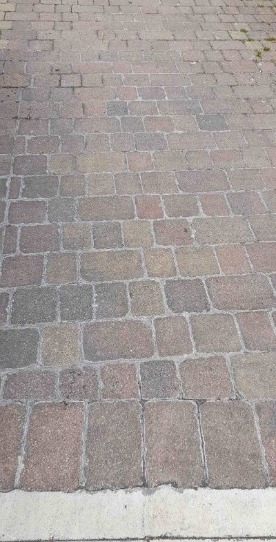 Paving stones mortared in