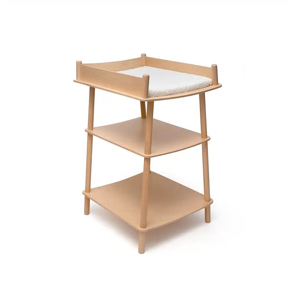 Table à langer PAGO — Hêtre naturel · matelas inclus