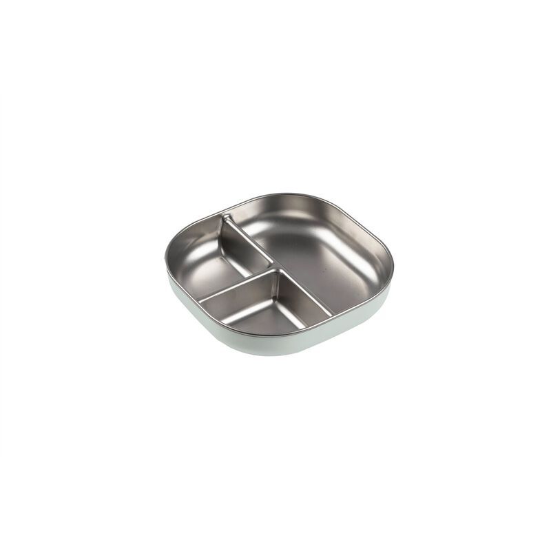 Assiette inox compartimentée — Vert de gris