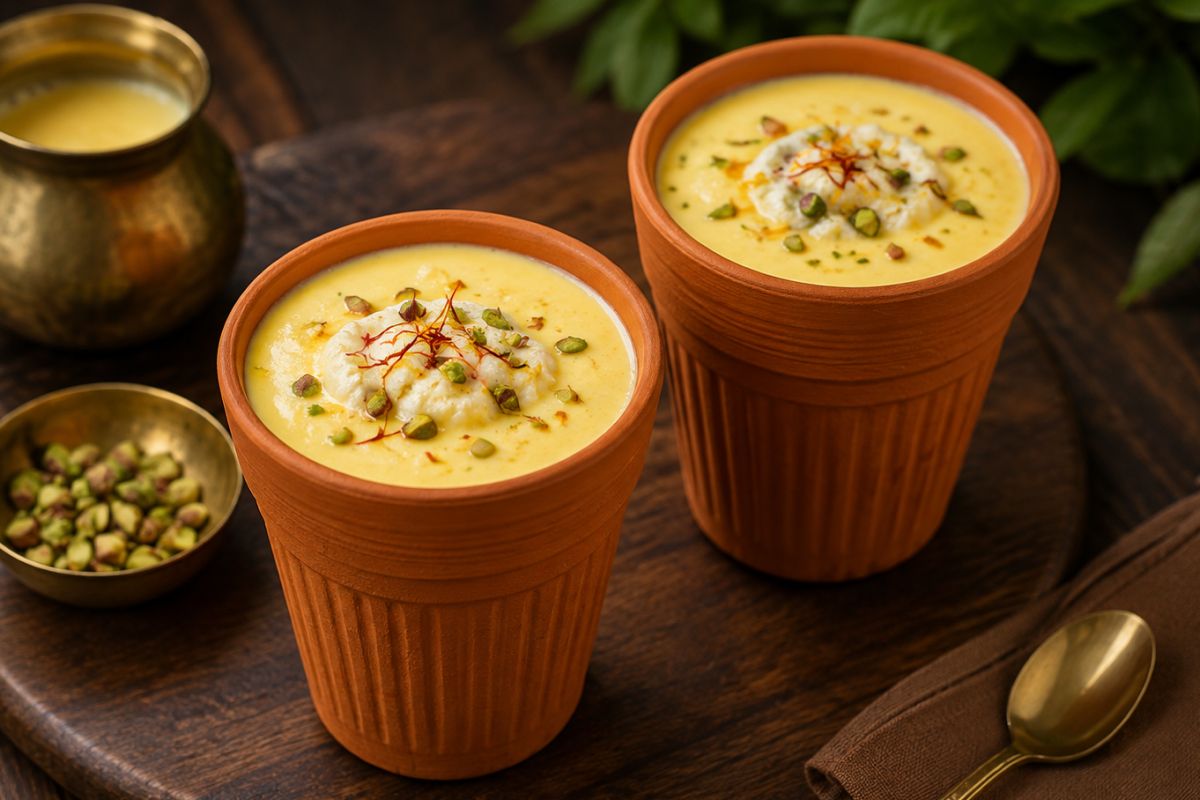 Amritsari Kesar Lassi with Malai