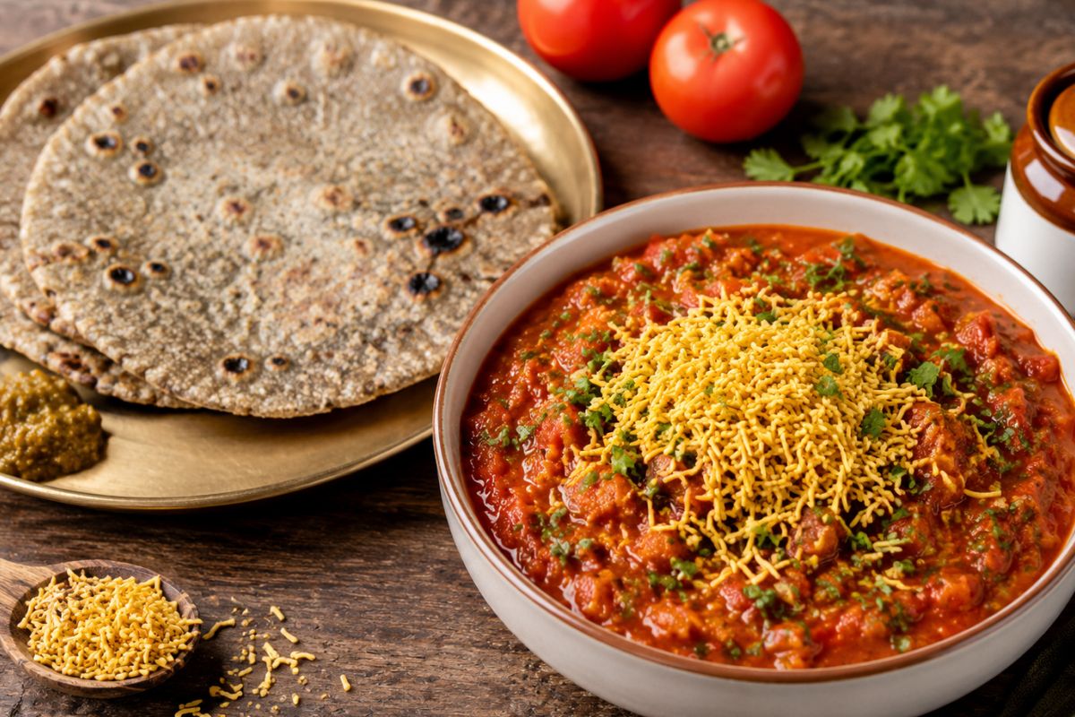 Kathiyawadi Sev Tameta & Bajra Roti