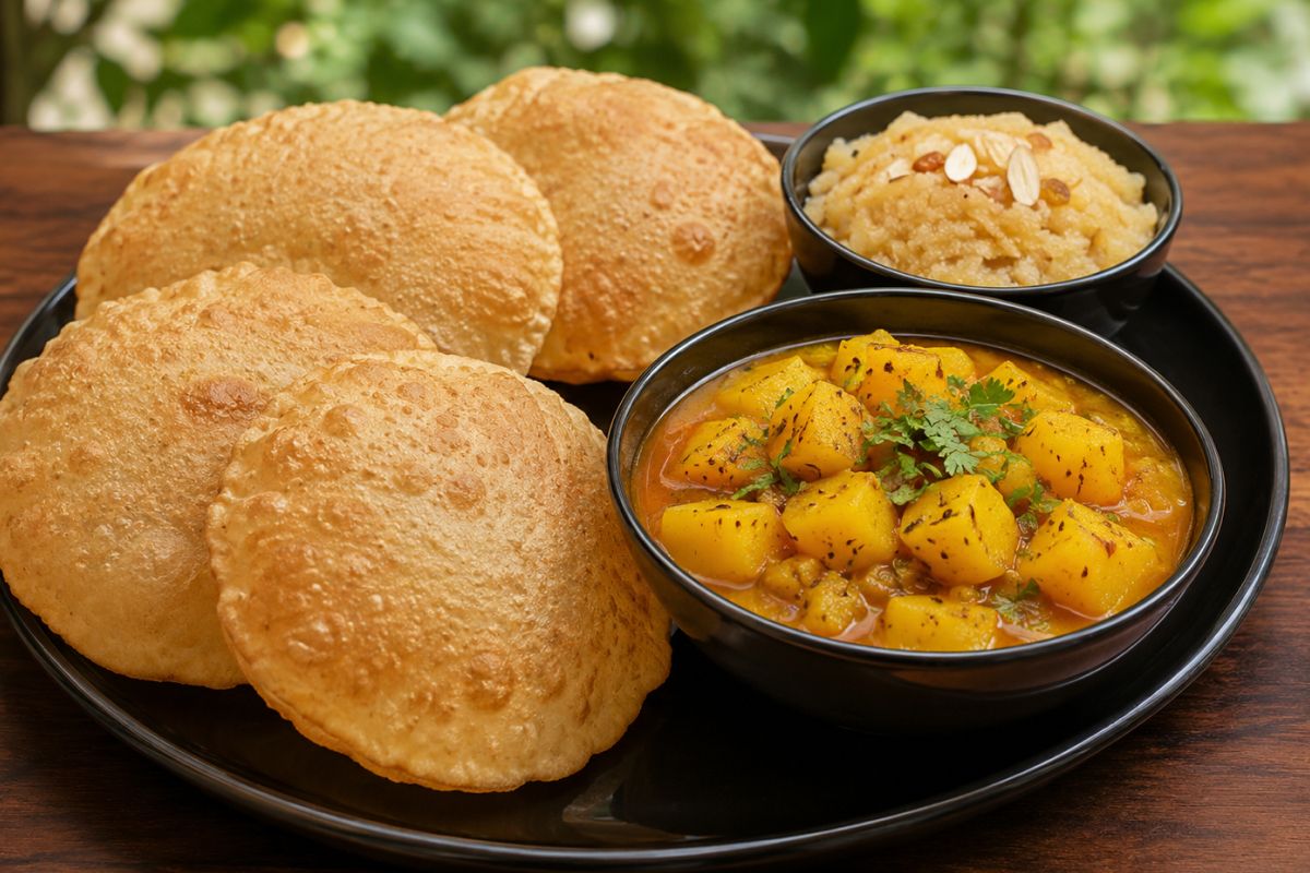 Haridwar Aloo Puri & Suji Halwa