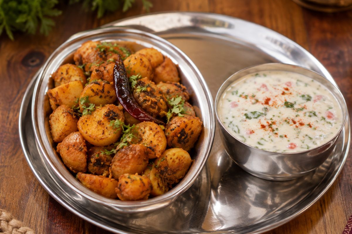 Kumaoni Aloo ke Gutke & Pahadi Raita