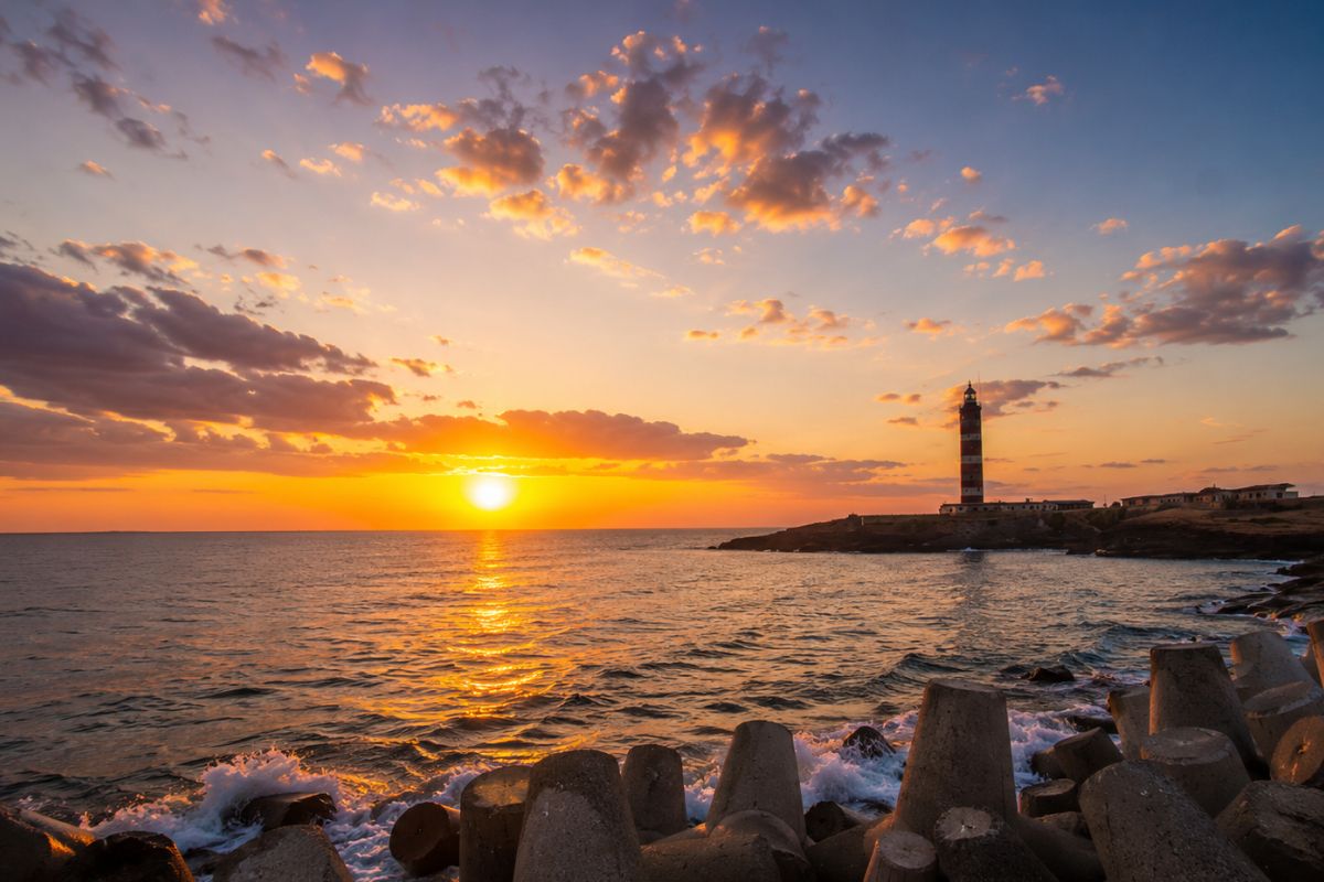 Sunset from Dwarka Lighthouse
