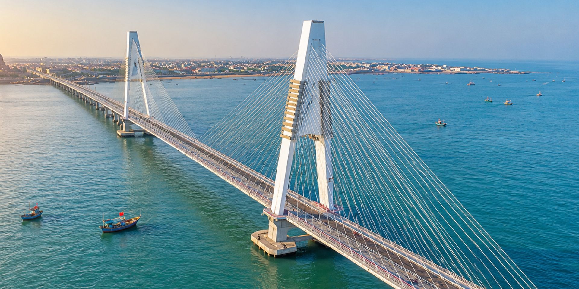Sudarshan Setu cable-stayed bridge connecting Okha to Bet Dwarka island across the Gulf of Kutch
