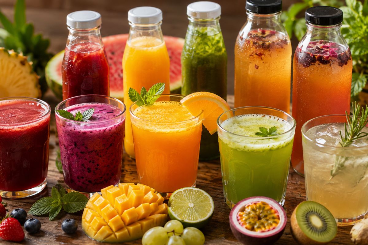 Cold-Pressed Fruit Juices & Kombucha