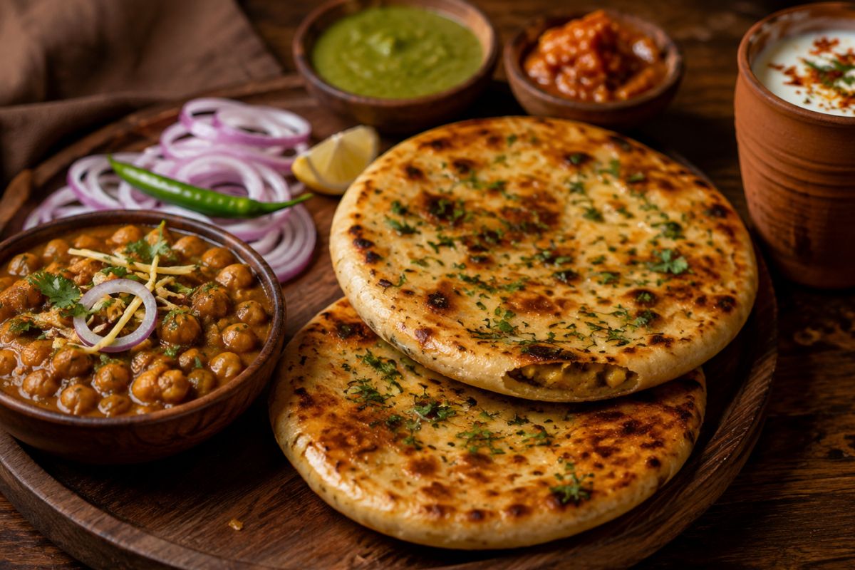 Authentic Amritsari Stuffed Kulcha & Chole