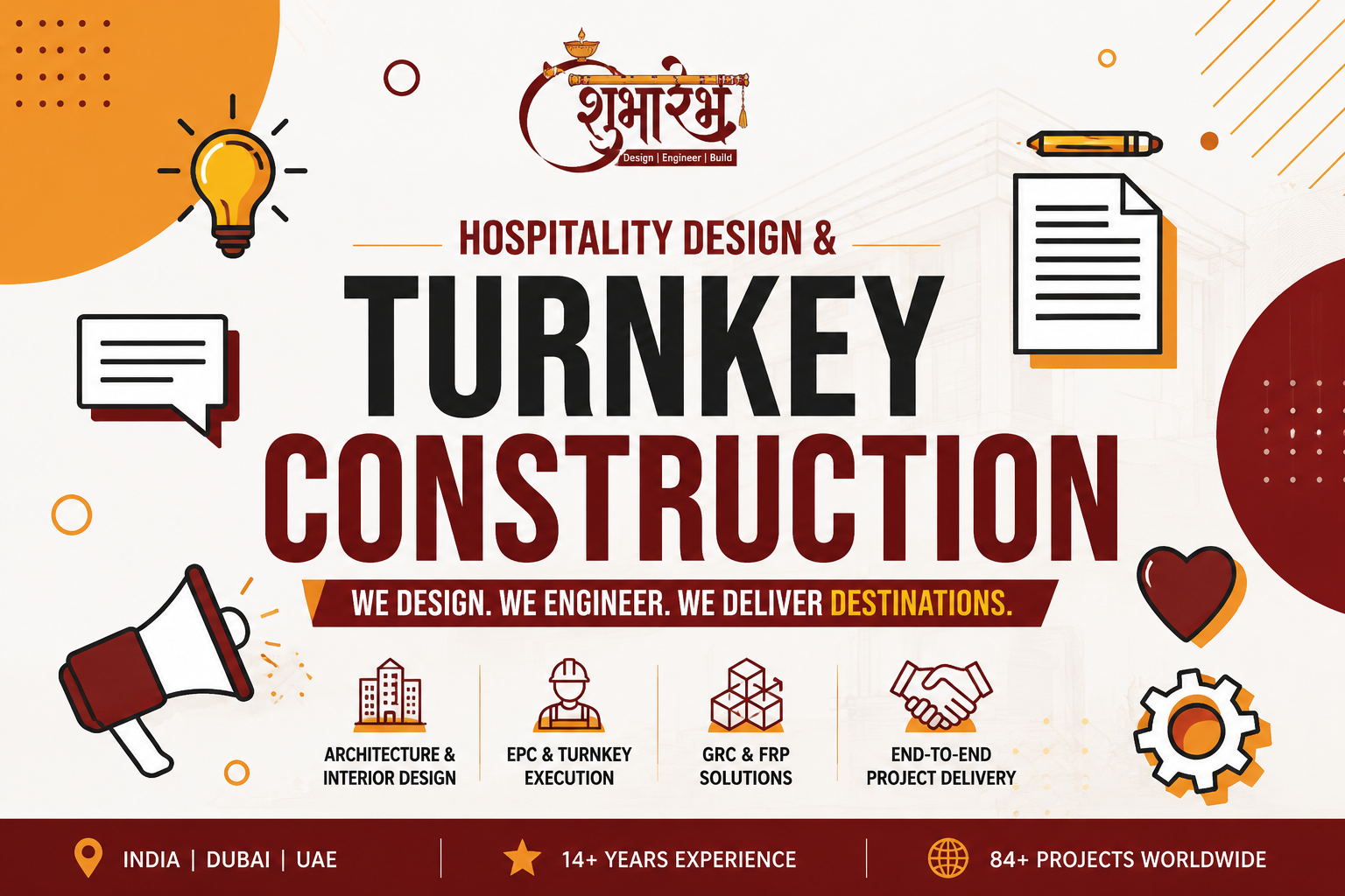 Luxury hotel construction project by hospitality design company