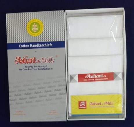 Arihant Jumbo Classic White Hankies – 21" (53 cm)