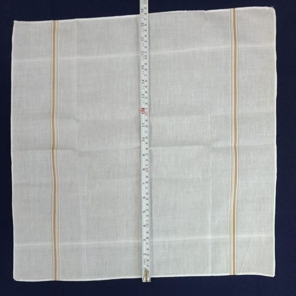 AH1925HMPR Arihant Premium Soft White Hankies, 3 Colour Borders – 19" (48 cm)