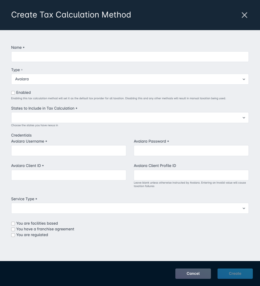 Create Tax Calculation