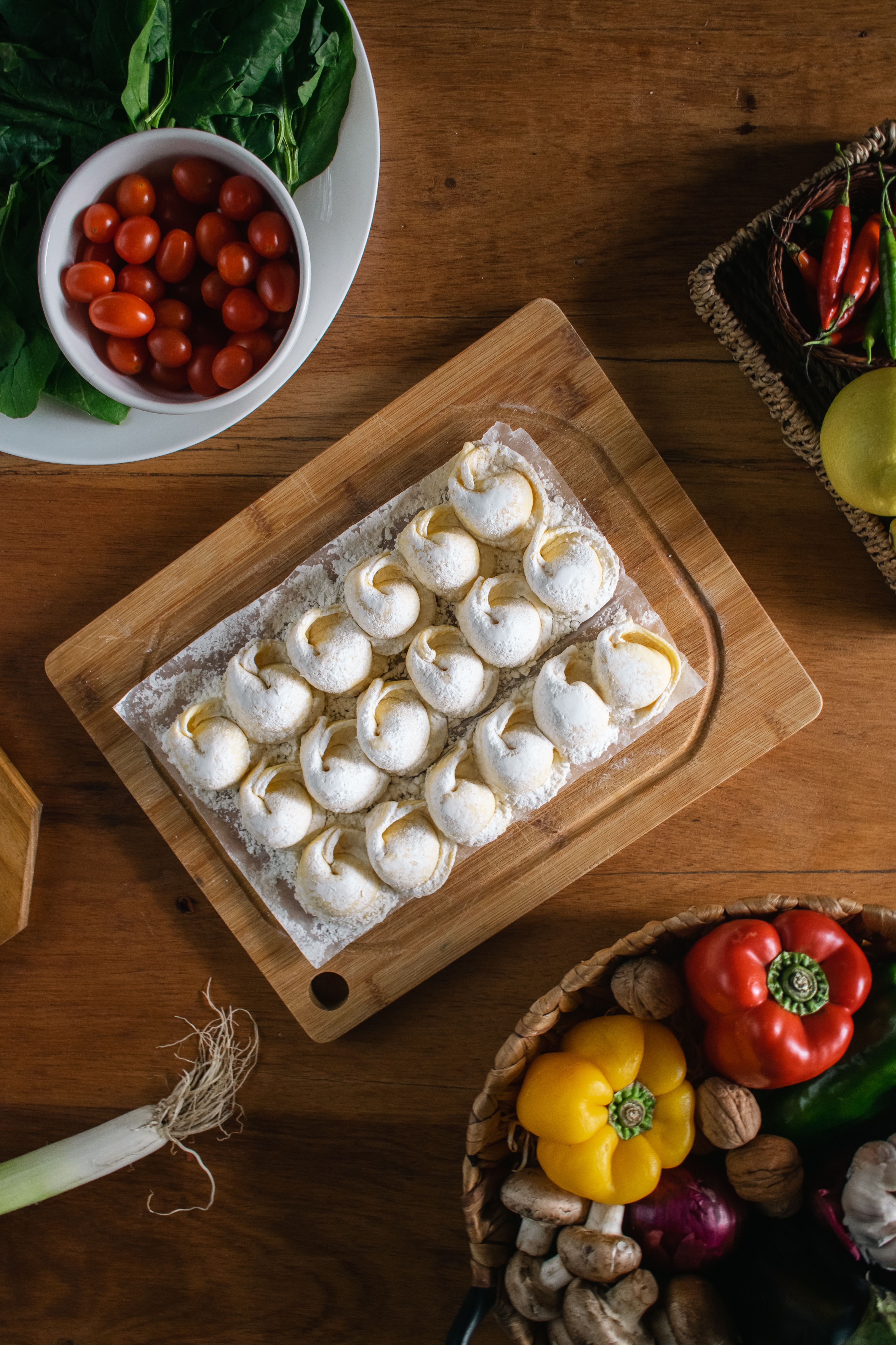 Agnolottis con jamón y queso