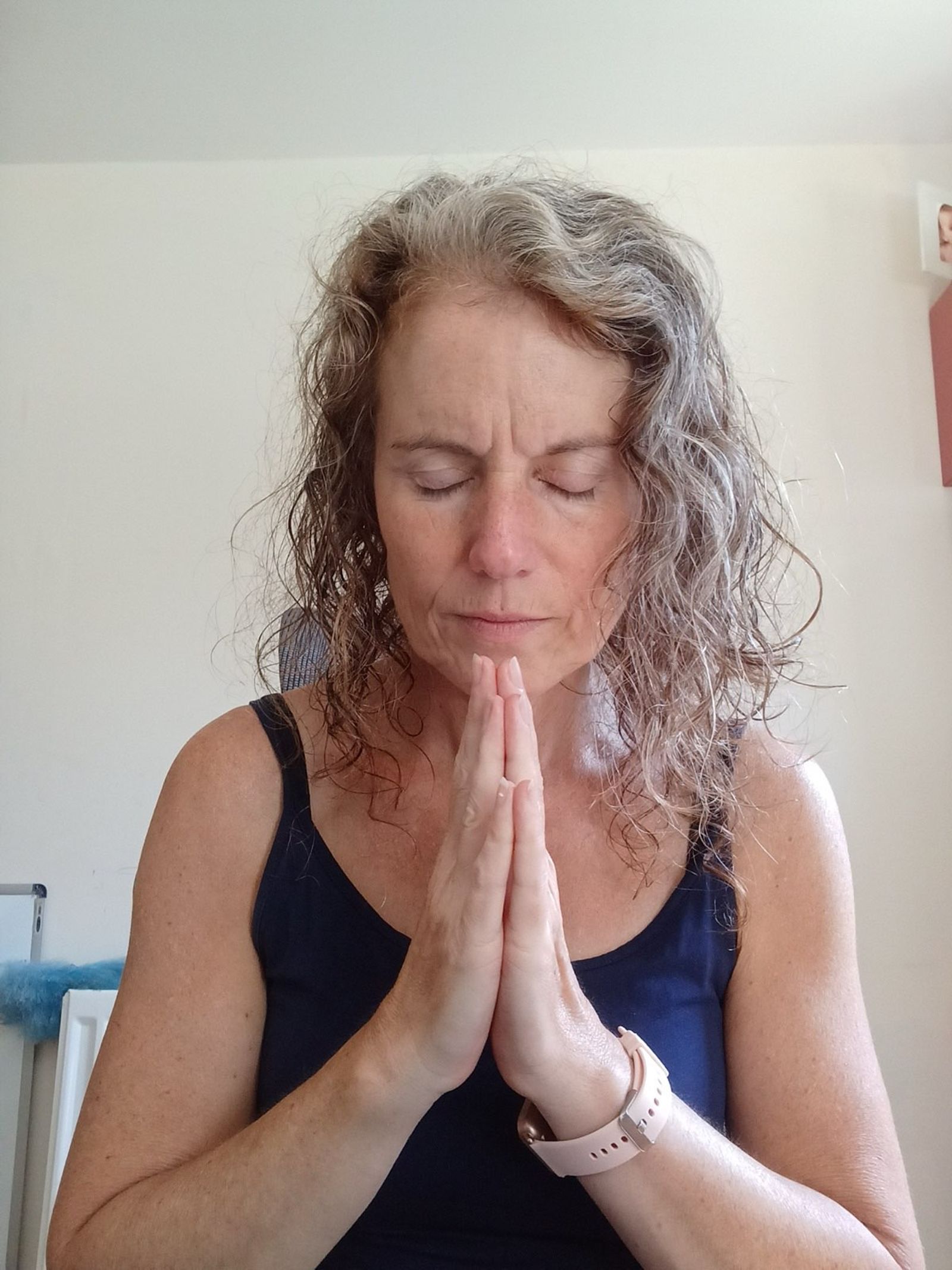 A calm moment of meditation outdoors