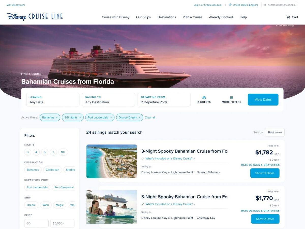 DCL Booking Experience