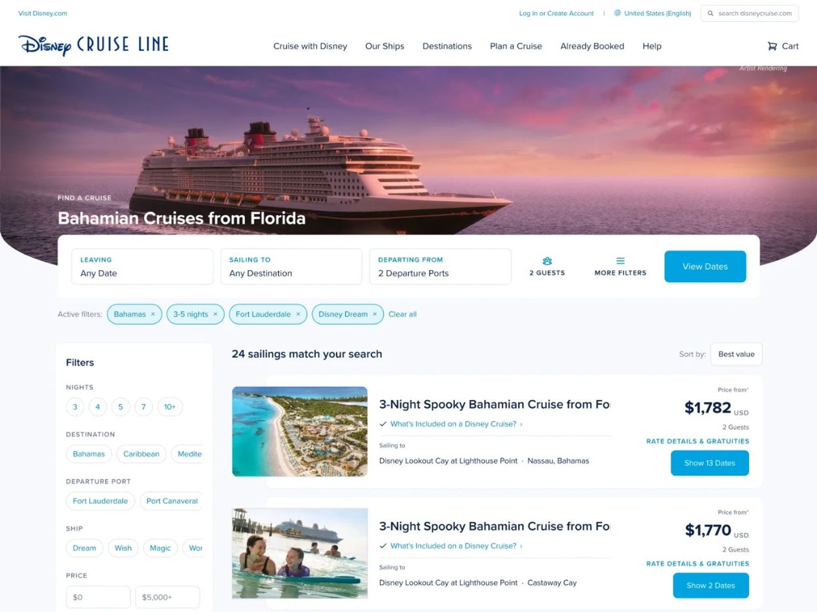 DCL Booking Experience