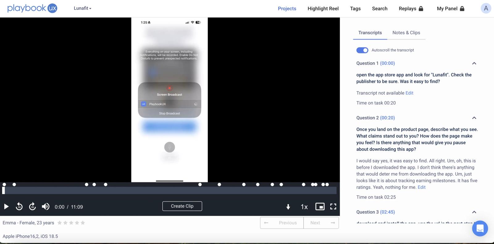 User journey map