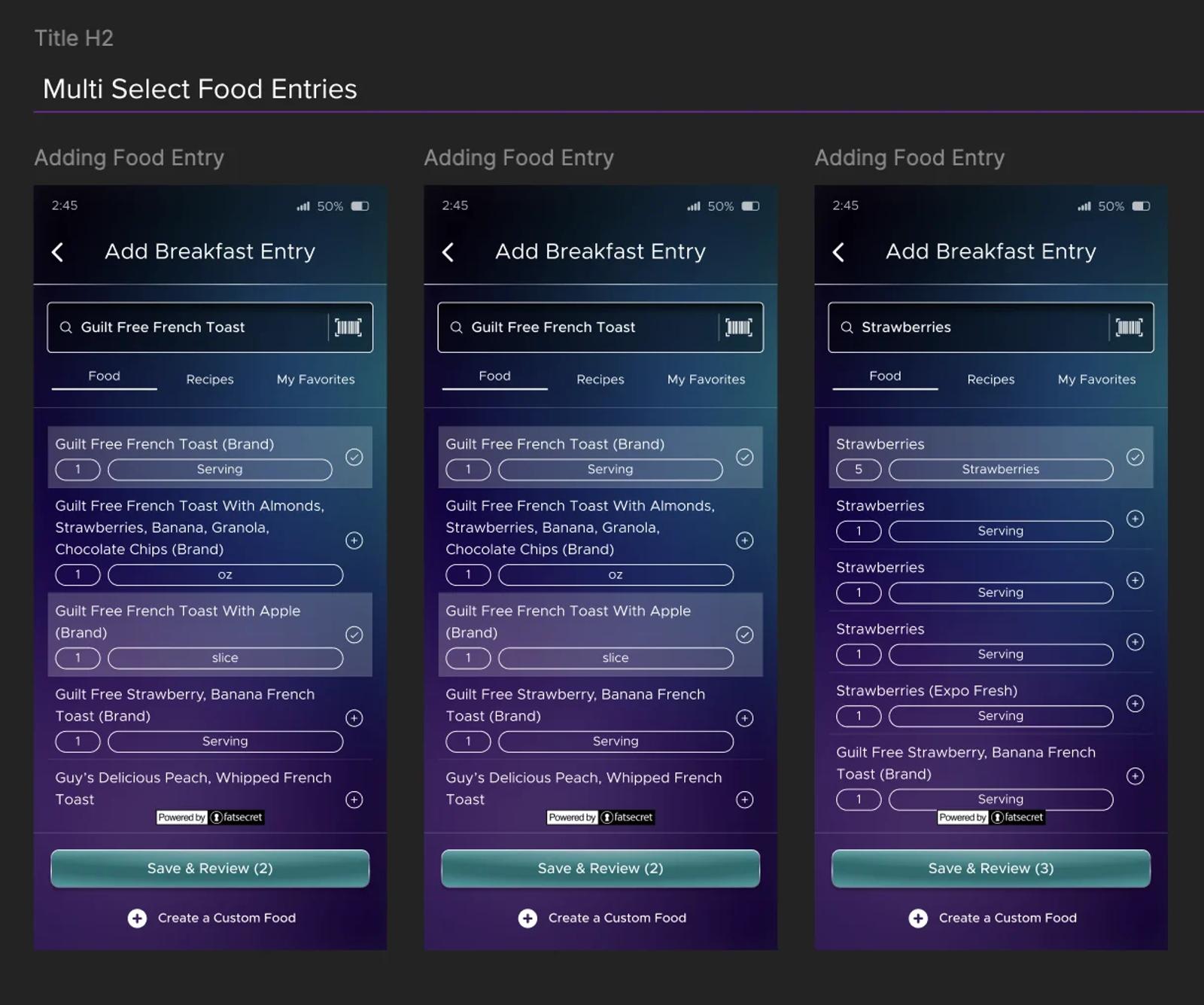 Multi-select logging