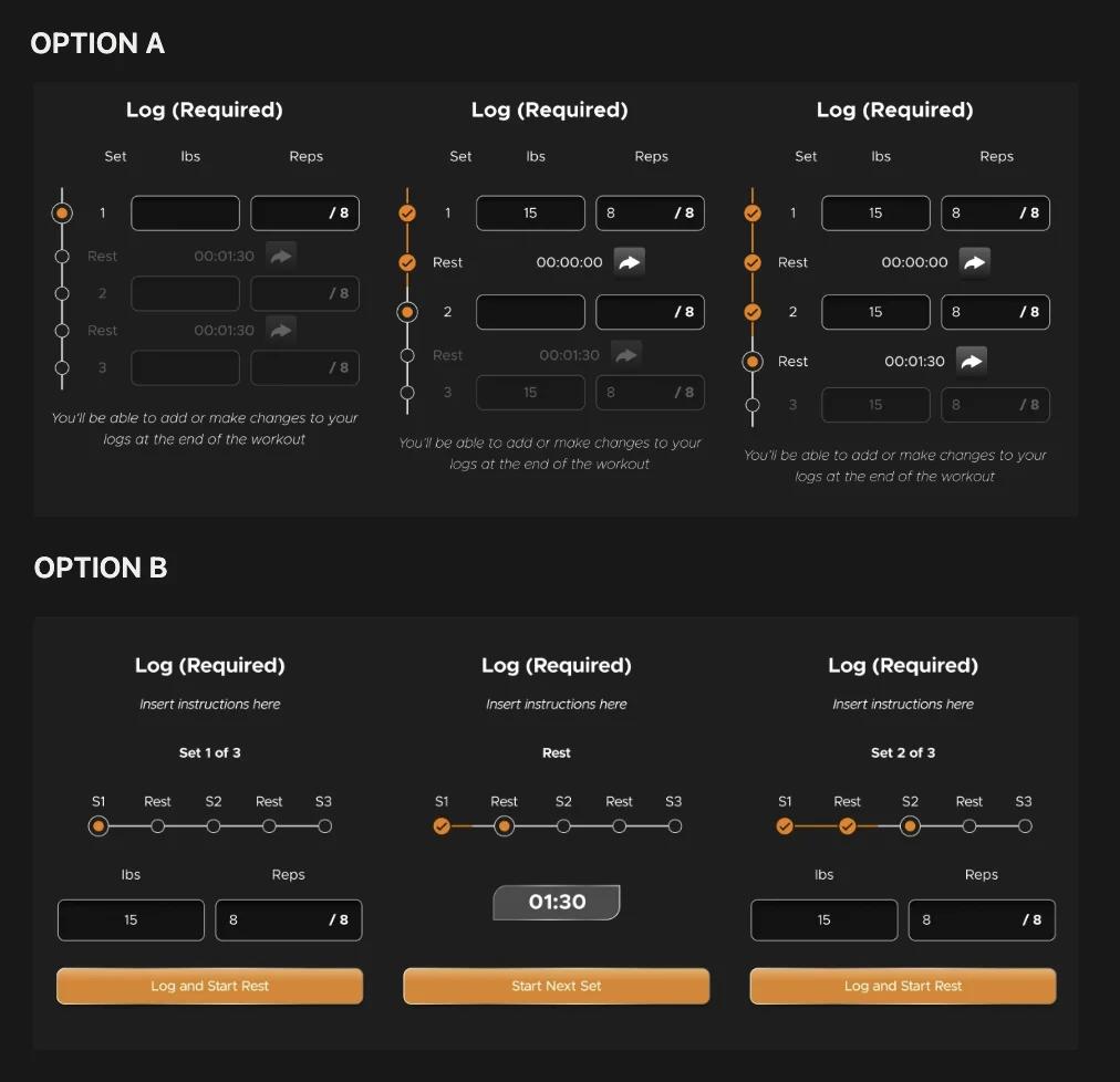 Weight-logging test, option A