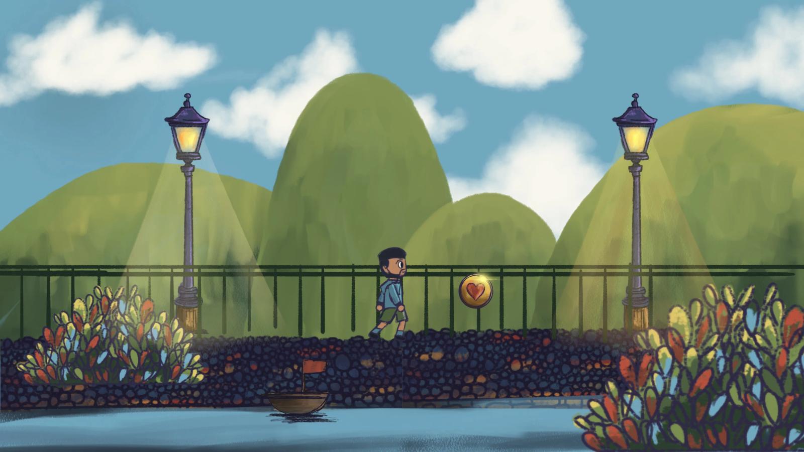 Platformer game title screen