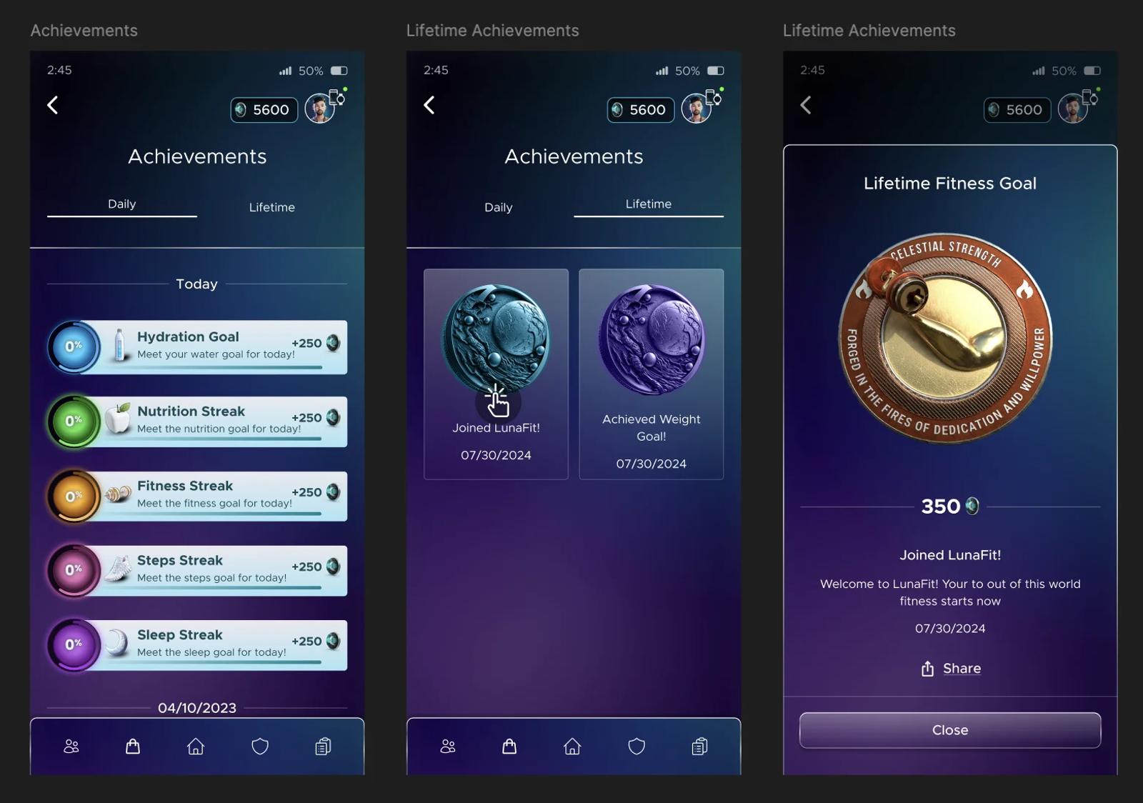 Streaks and progression UI