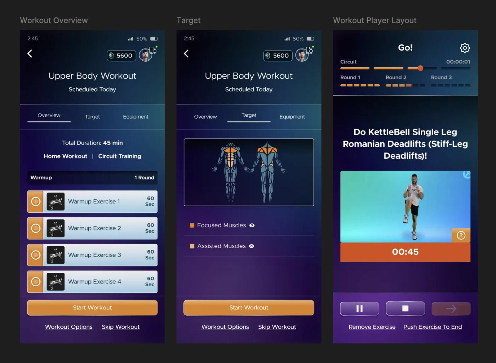 Weight logging and the workout player