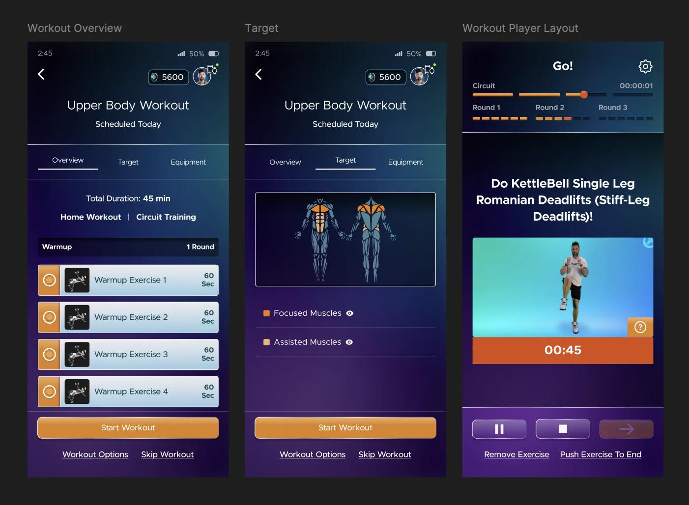 Weight logging and the workout player