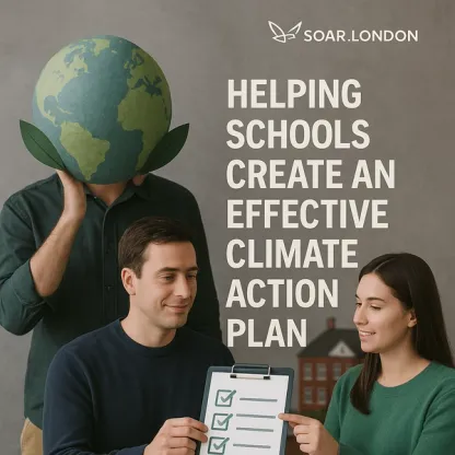 Consultant helping school sustainability lead to create a climate action plan