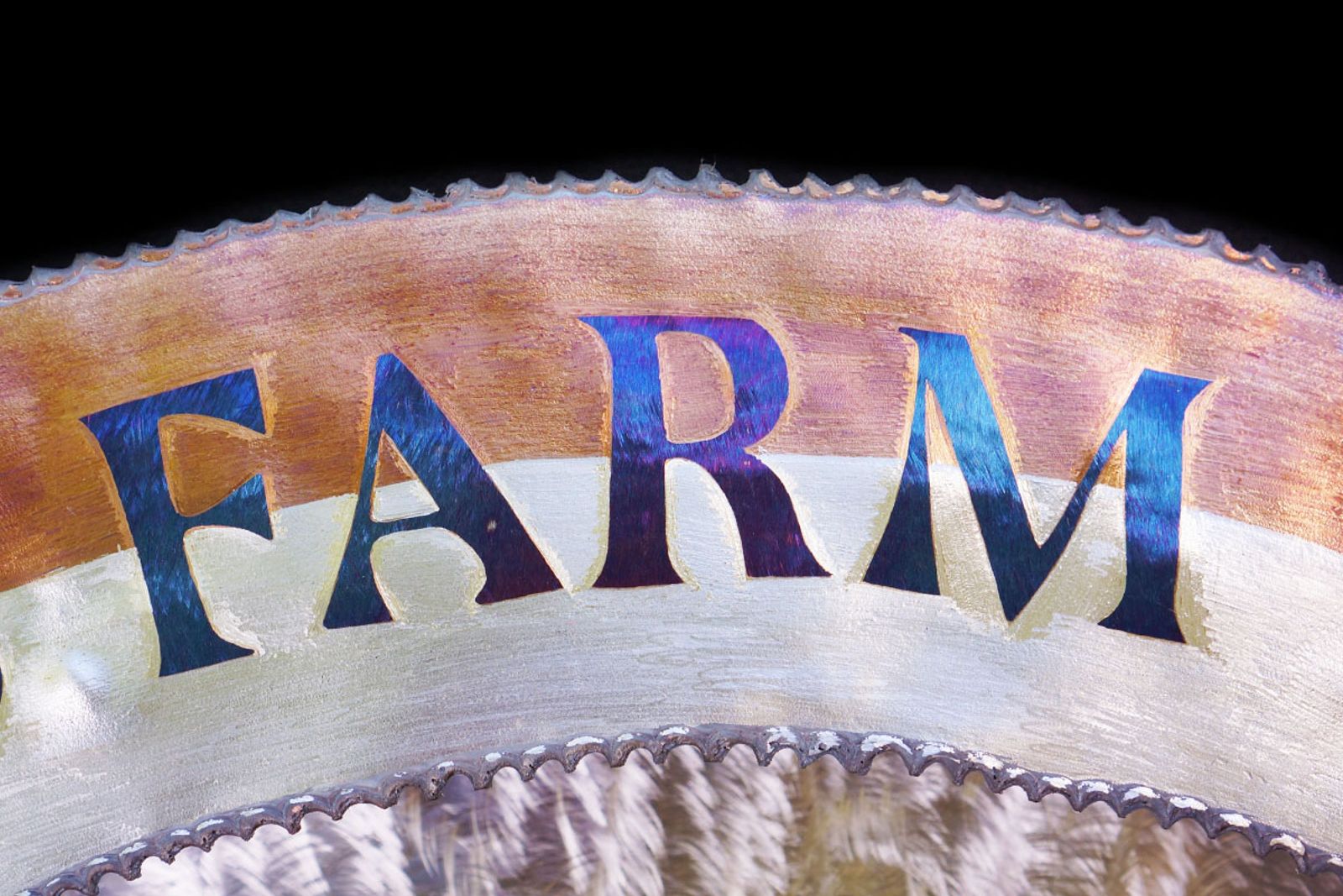 Lettering detail close up