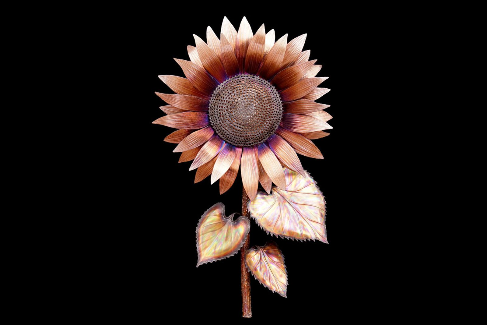 Large stainless steel sunflower without butterfly