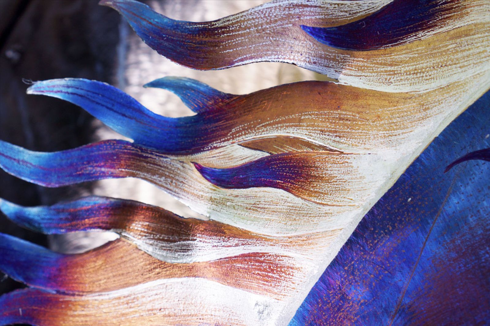 Metal horse mane detail close up