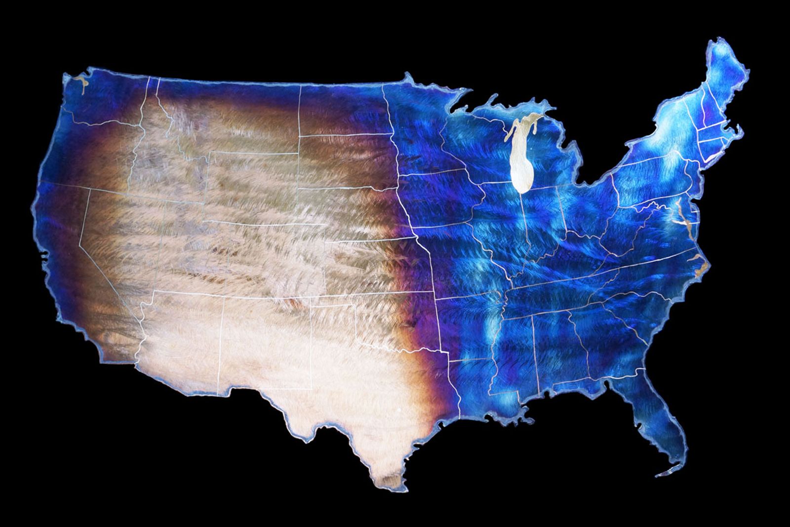 Metal United States Map by Aiden Dale