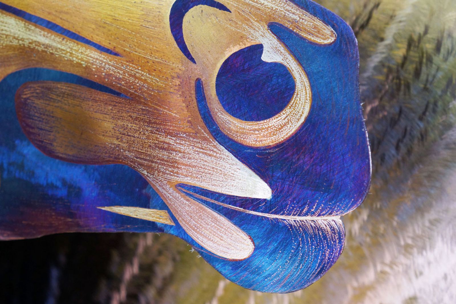 Metal horse nose detail close up