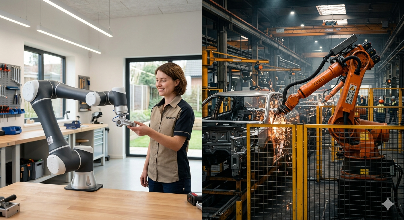 Cobot vs. Robot Industrial: ¿Cuál es la diferencia y cuál necesito?