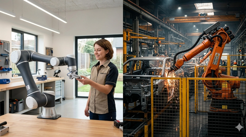 Cobot vs. Robot Industrial: ¿Cuál es la diferencia y cuál necesito?
