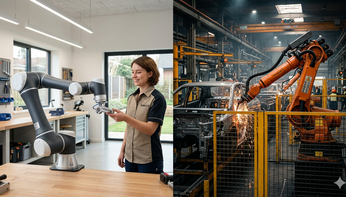 Cobot vs. Robot Industrial: ¿Cuál es la diferencia y cuál necesito?