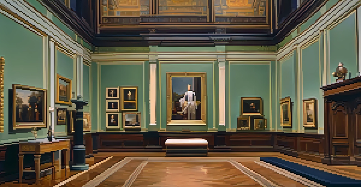 The interior of the Mint Museum in Charlotte, showcasing elegant architecture and art displays.