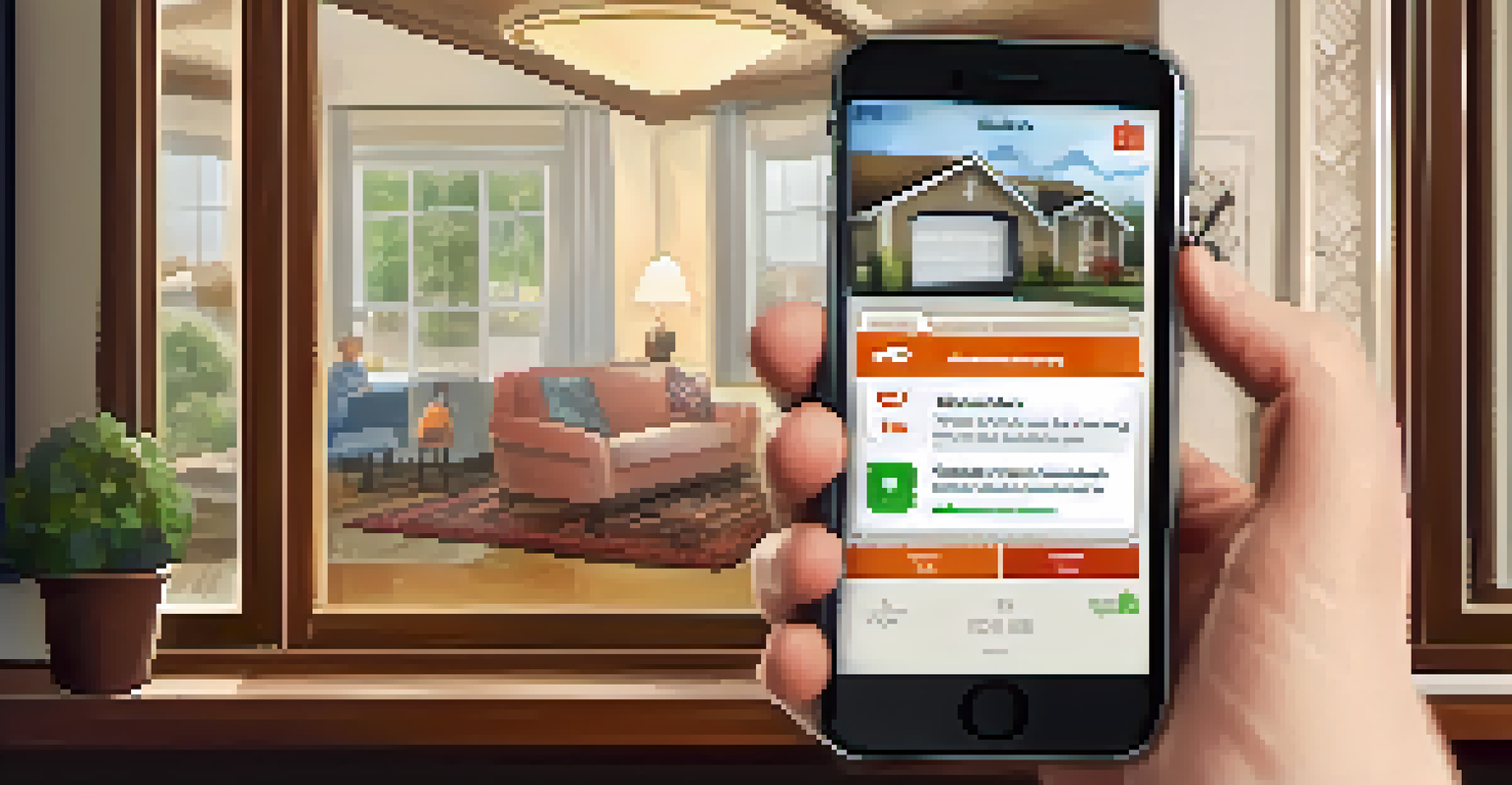 A close-up of a smartphone showing a disaster preparedness app, symbolizing the role of technology in community engagement.