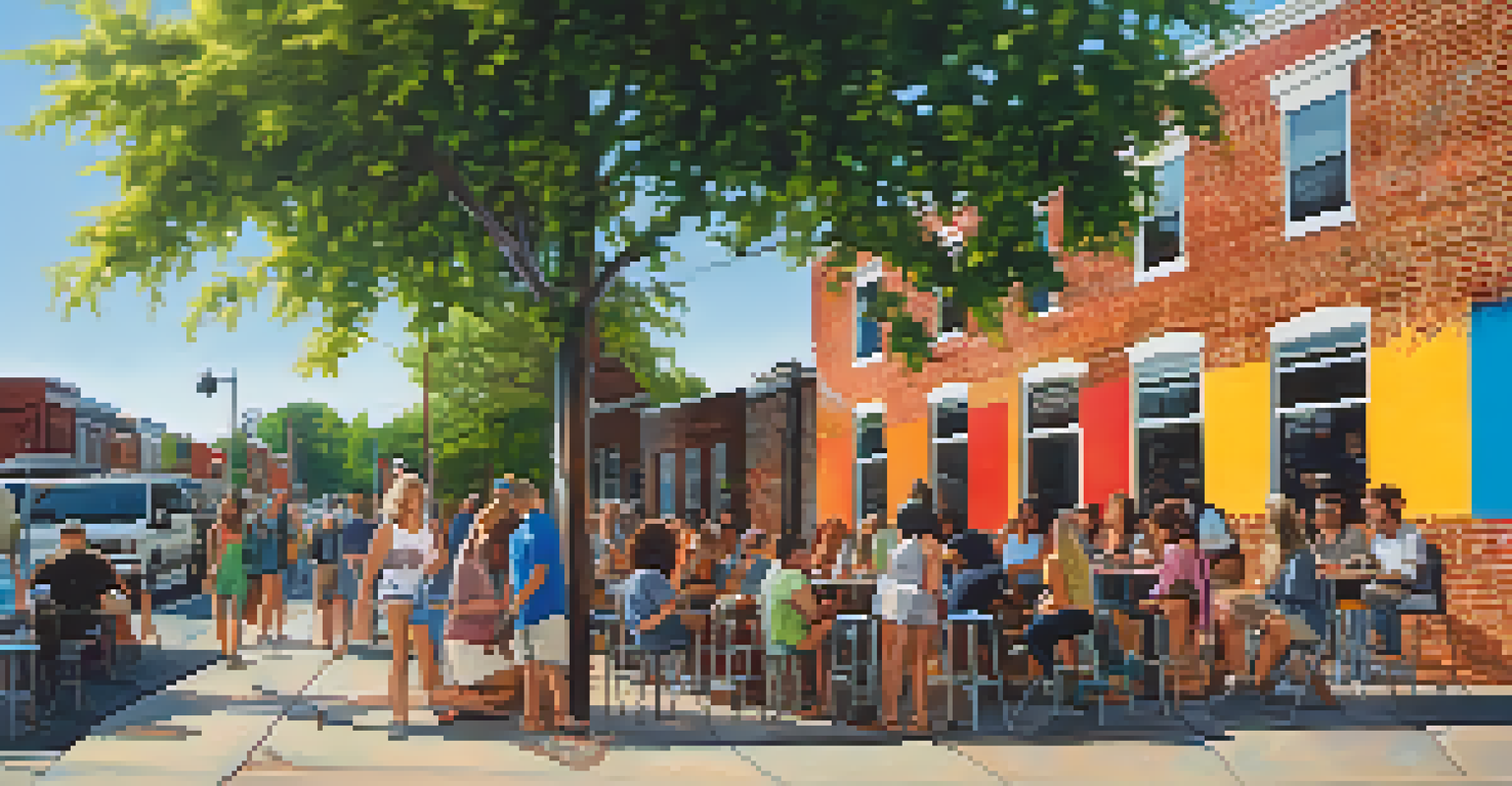 A colorful mural in NoDa, Charlotte, with artists painting and people enjoying the artistic vibe.