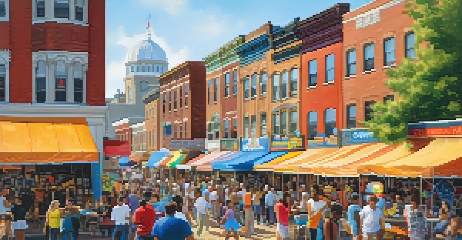 A cultural festival in Elizabeth, New Jersey, with diverse crowds enjoying food and music in a vibrant street setting.