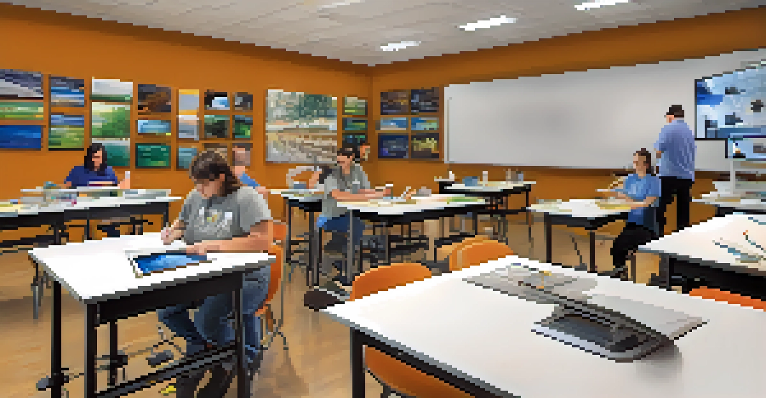 A dynamic classroom scene at Central Piedmont Community College, showcasing students participating in a technical training session.