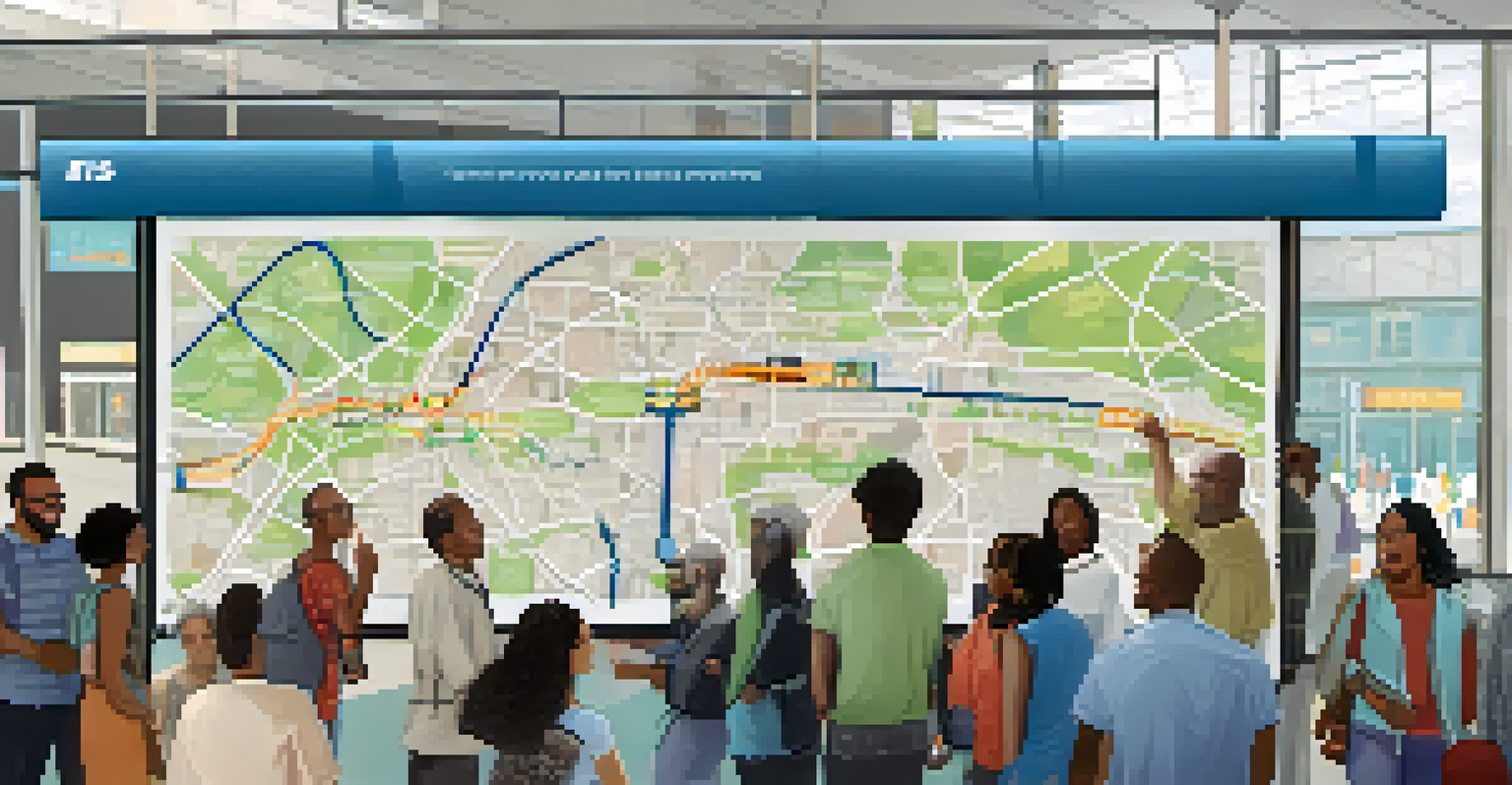 Residents engaging in discussions about public transportation planning in a community event in Charlotte.
