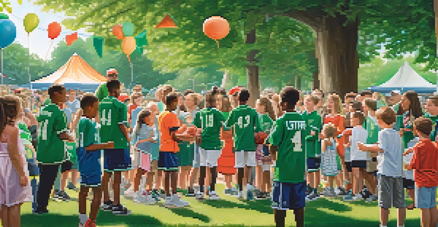 Charlotte 49ers players engaging with children at a community event in a park.